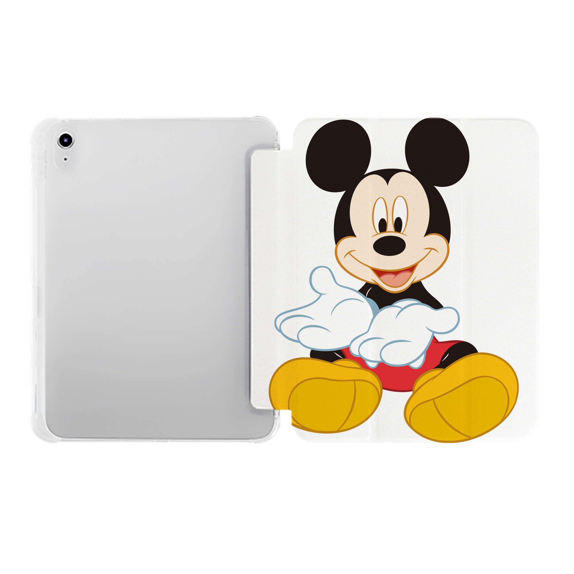 （画像用） ミッキーマウス Mickey Mouse IPad ケース ペン収納付き 三つ折りスタンド PUレザー×シリコン 対応機種9.5/10.5/10.9インチ